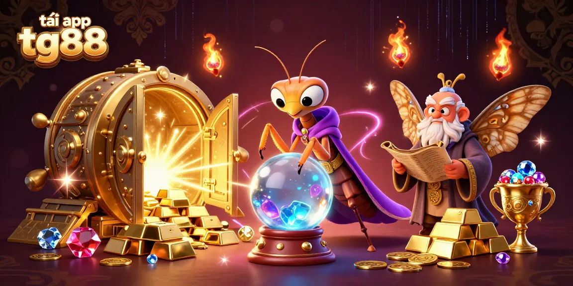 Spin and win with tải app tg88 featuring colorful characters and treasure in a vibrant casino scene.