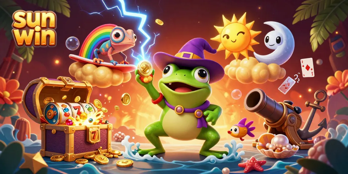Experience sun win with a vibrant 3D scene delivering thrilling casino action through golden coins and lively characters.