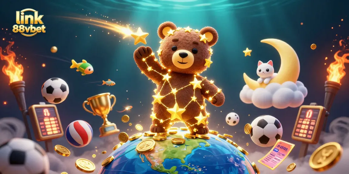 Experience the excitement with link 88vbet as the constellation bear scoops coins among dynamic sports elements.